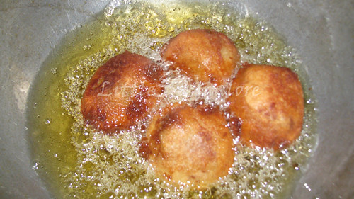 Bread rolls during frying pan