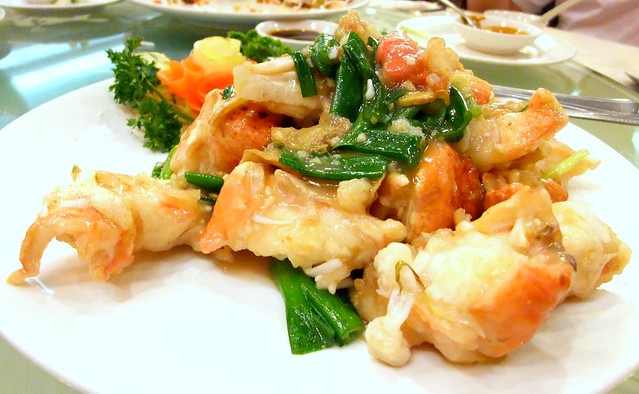 Stir Fried Alaskan King Crab with Ginger and Spring Onion