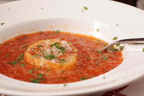 Tomato Soup with Parmesan Crouton