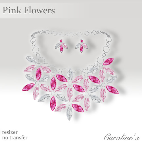 Caroline's Jewelry Pink Flowers Set