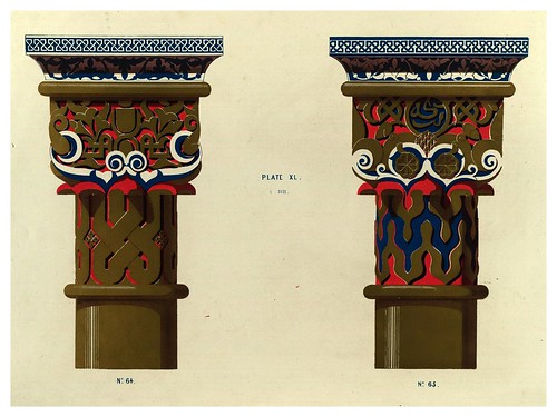 016-Capiteles de columnas en el patio de los Leones-Plans- elevations- sections and details of the Alhambra Vol 2-1842-Jules Goury y Owen Jones