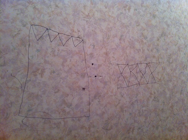 1年生にもなって壁に落書きトホホ
