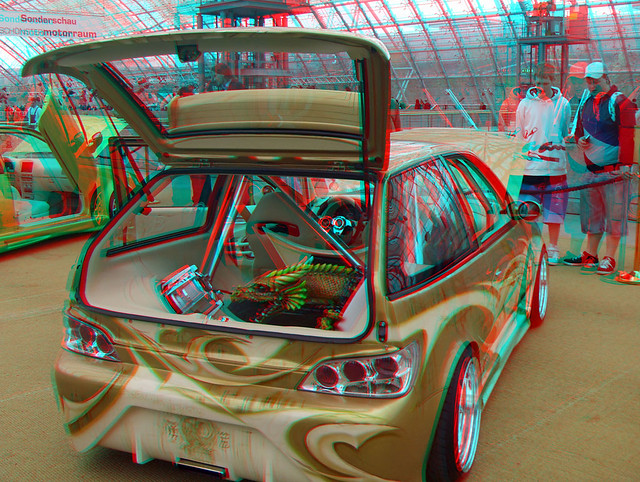 3D red/cyan Anaglyph - AMI Style 2011, Suzuki Swift GTI Tuning by 3D - red/cyan