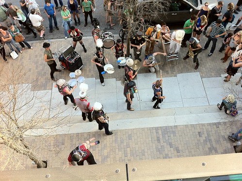 Street Marching Band serenades the ACL Live balcony