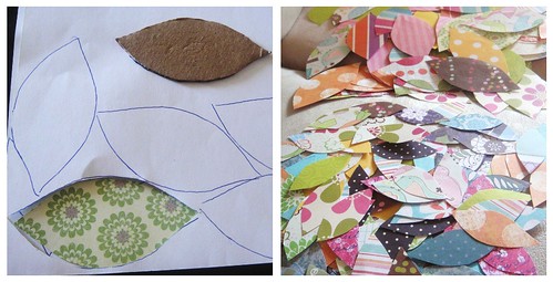 Cut out your scrapbook paper leaves