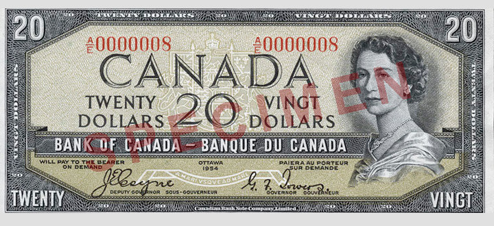 Image result for canadian money 1954 series