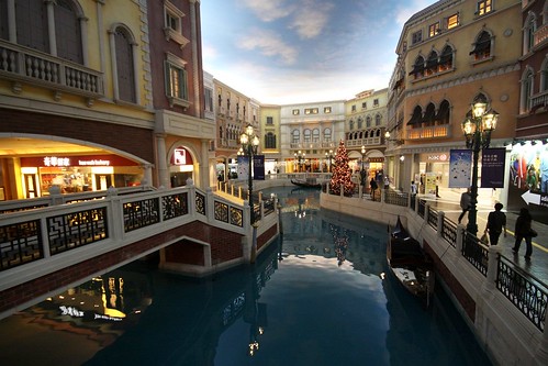 One of many canals running through the shopping mall of The Venetian Macao