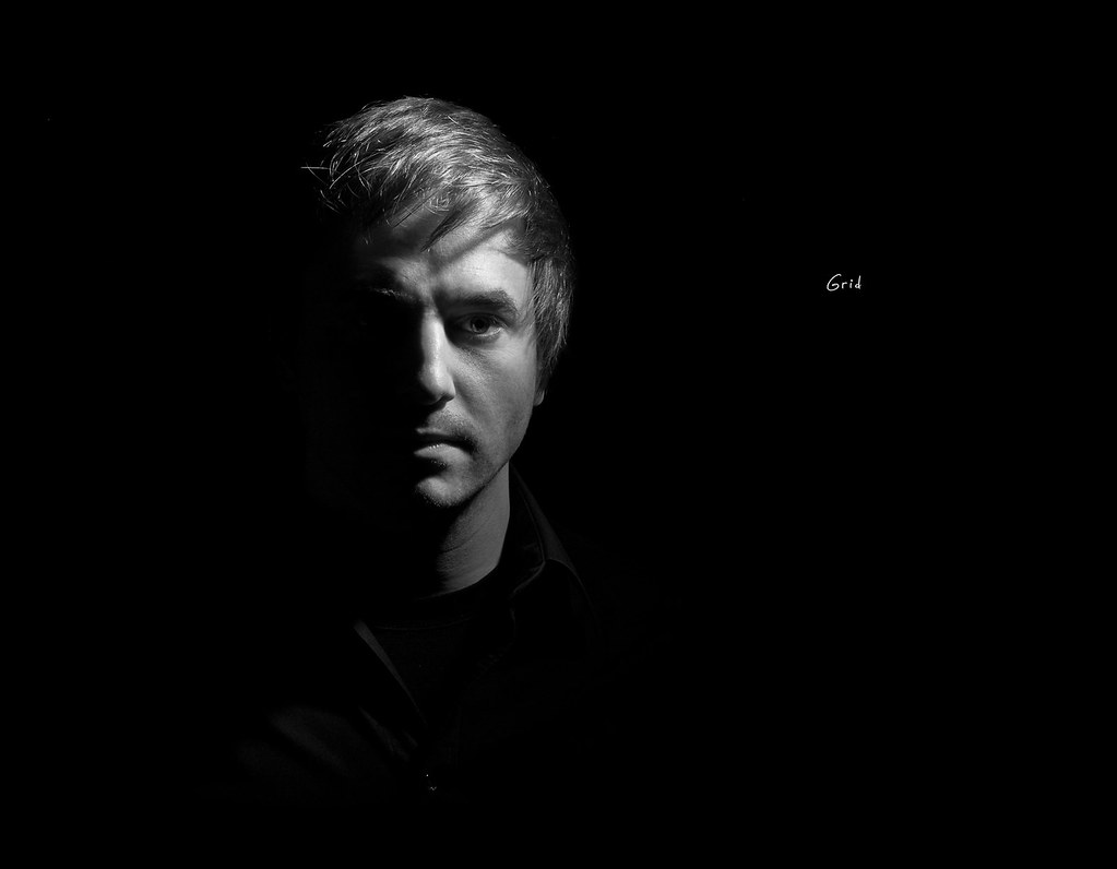Project 365, Strobist, Self Portrait, on black, black background, dark, grid, sunpak 120j, Canon EF 24-70 f2.8,