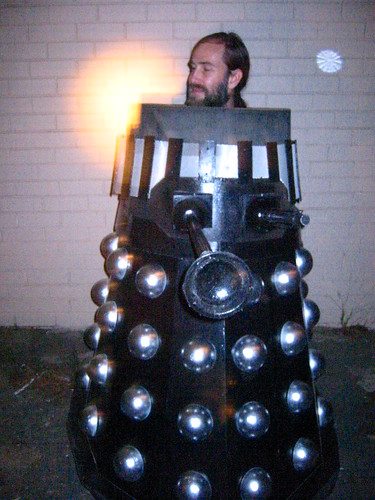 Doug Burbidge inside a Black Dalek