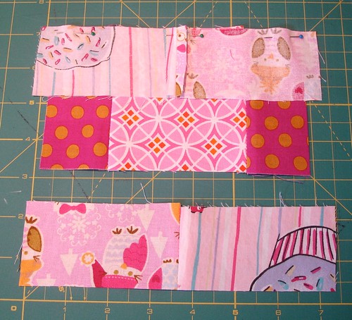 Altered Four Square Quilt Block Tutorial: Pinning the Top of the Framing Pair