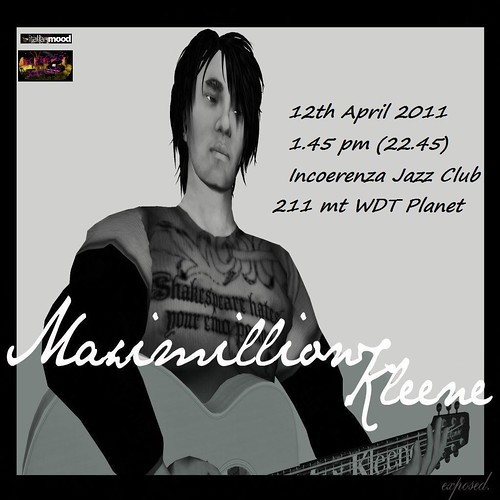 12th April Maximillion Kleene at Incoerenza Jazz Club 