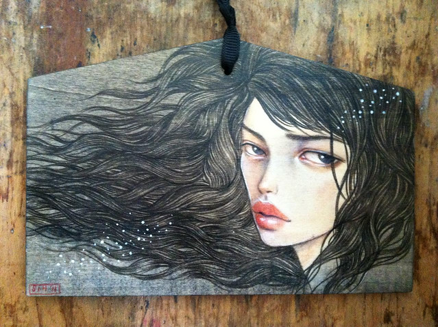 Wish. 4"x6". Acrylic & Colored Pencil on Wood (Ema plaque). © 2011.