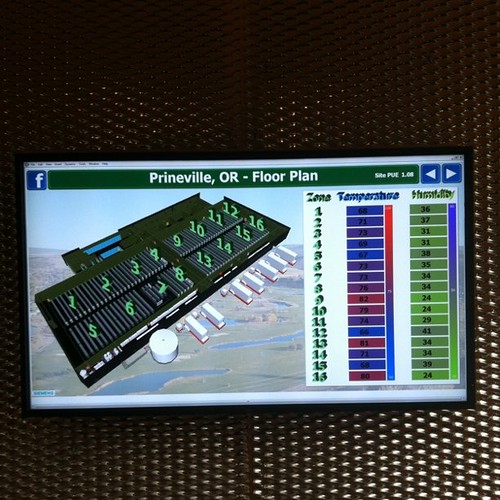 Cooling chart at Facebook datacenter entrance.