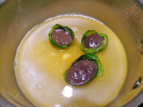 Heating up the truffle puree cups