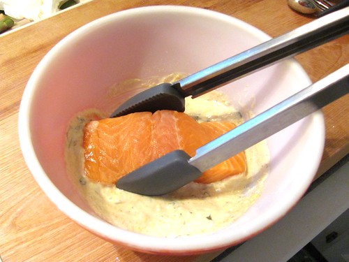 Bal's salmon with fenugreek yogurt