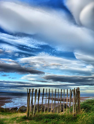 Fence Clouds Beach and Sea - Scottish Coast by idg