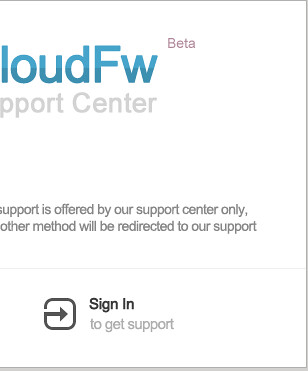 CloudFw Support Center - SignIn