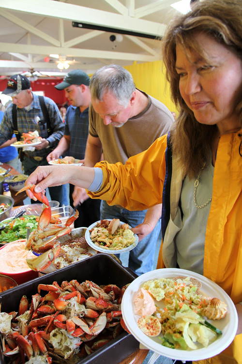 dishing up at the Crab Festival, Totem Trail Cafe, Kasaan, Alaska
