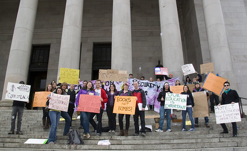 Student Protest Against Cutting Higher Education
