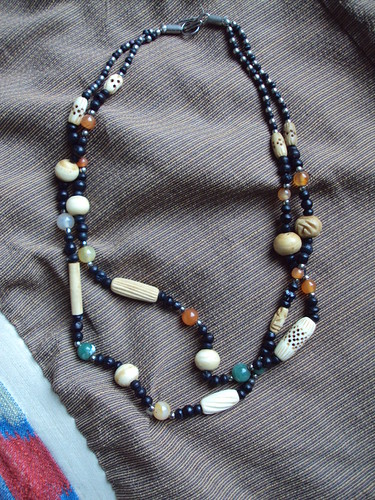 Vintage Beaded Stone Necklace