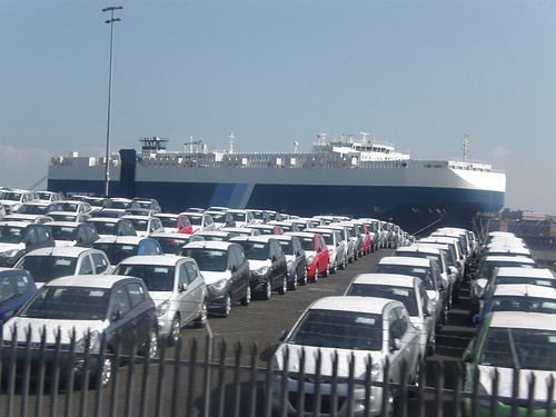 Ship "The Glorious Leader" and Hyundai Cars at Tilbury Docks
