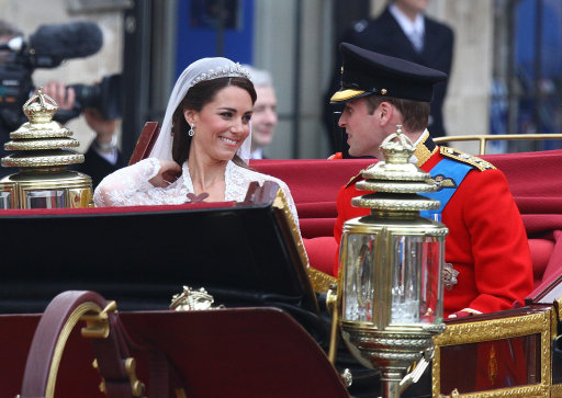 The Duke and Duchess of Cambridge leaving Westminster Abbey