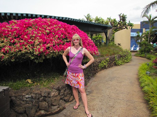 a brightly colored bush and outfit