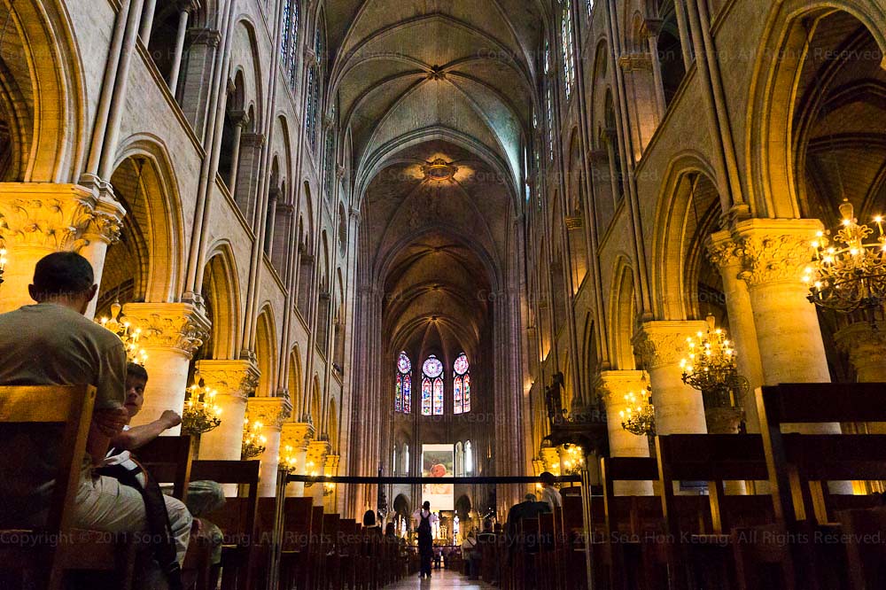 Inside Notre Dame Cathedral @ Paris, France