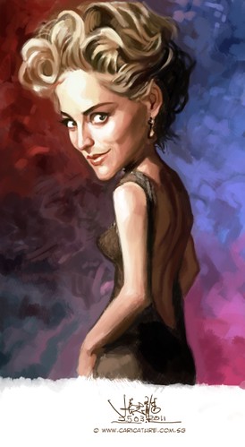 digital caricature of Sharon Stone - 3