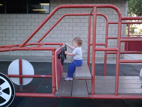 Playing in the "fire truck"