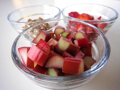 Rhubarb, pecans and strawberry, take one