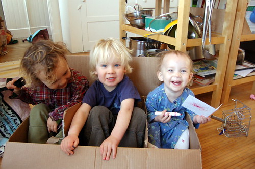 three babies in a box