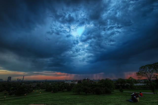 Sunset Thunderstorm over London by TheFella