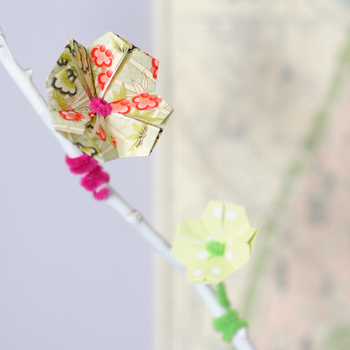 Origami cherry blossoms