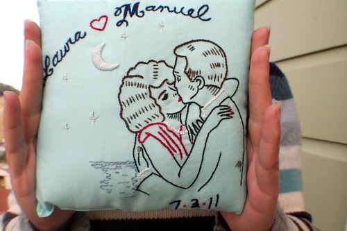 Embroidered Wedding Pillow