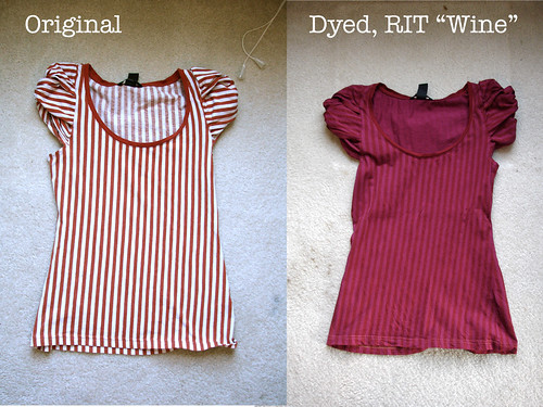 Dyeing H&M shirt with RIT "Wine" liquid dye