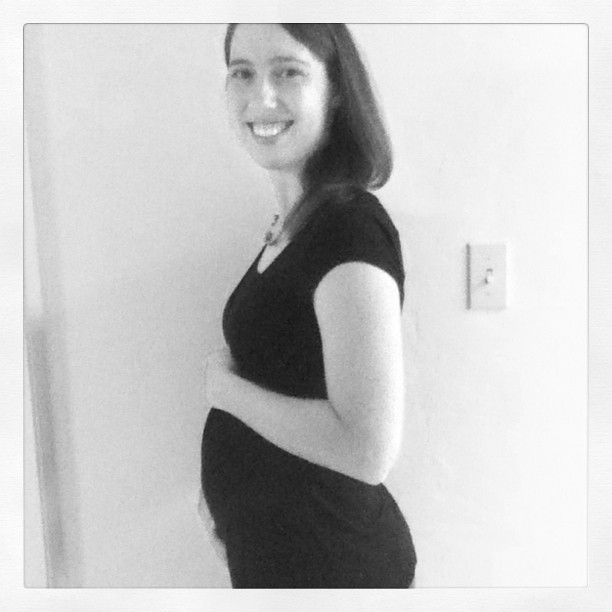 13 week bump. Can't suck it in anymore. Hello maternity clothes.