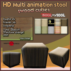 HD Multi animation stool wood cube