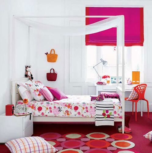 Pink and Orange - Interior Design Girls room via housetohome