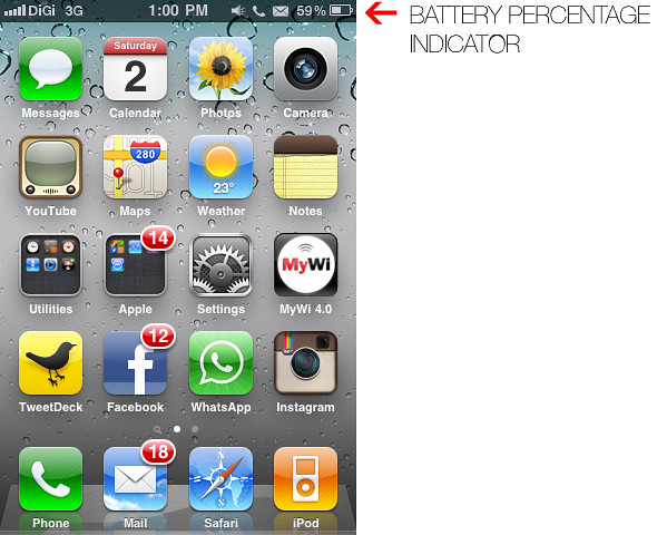 How To: Show Battery Percentage Indicator On iPhone