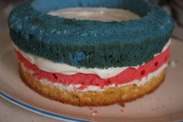 Red, White and Blue Flag Cake