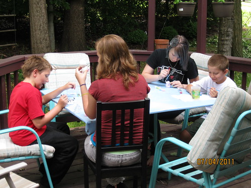 7/4/11: The kids painting.