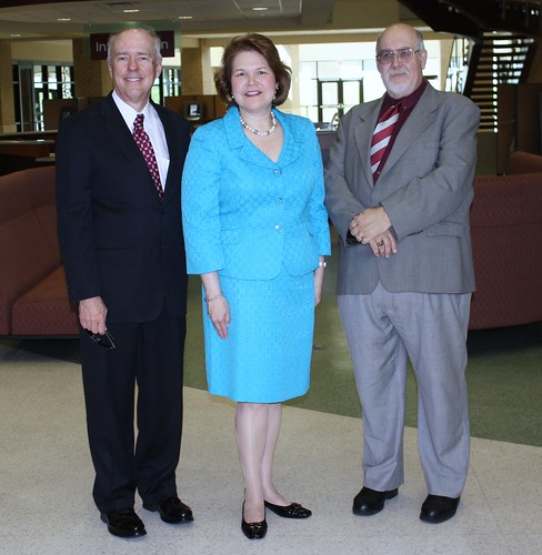 Judy Canales, Texas A&M International University President Dr. Ray M.Keck, III and Provost Pablo Arenaz