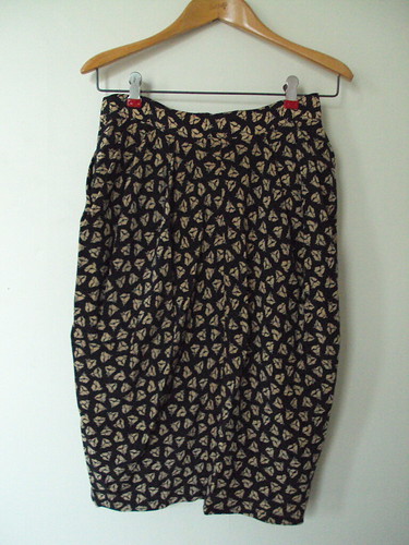Structured Patterned Silk Skirt