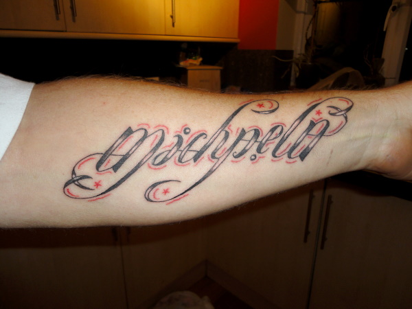  This ambigram as a finished tattoo 