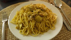 Spaghetti con Tonno e Carciofi