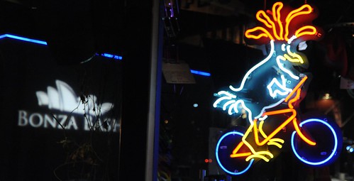 BONZA BASH, Neon Chicken on Bike, Free Range Cycles, New Years Eve, Fremont, Seattle, Washington, USA by Wonderlane