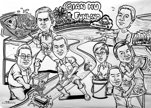 Group caricatures for Qian Hu Corporation Pte Ltd