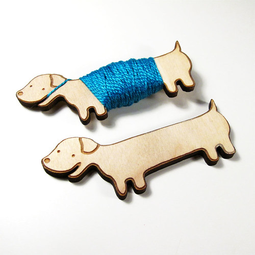 Flossy the Dachshund Embroidery Floss Bobbin 1
