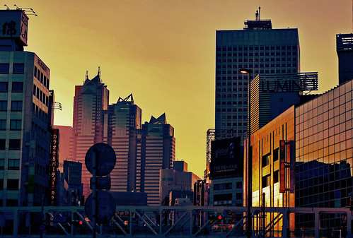 フリー写真素材|建築・建造物|都市・街|高層ビル|夕日・夕焼け・日没|日本|東京都|